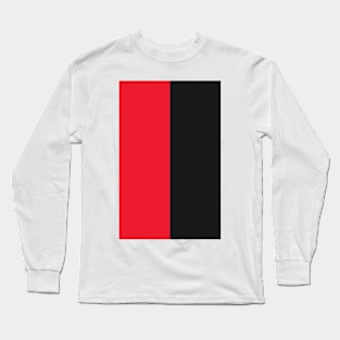 Manchester Red & Black Newton Heath Halves Design Long Sleeve T-Shirt